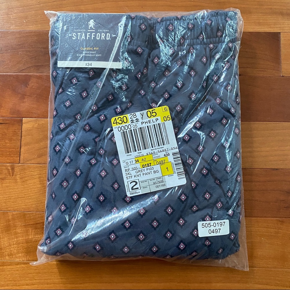 Stafford Classic Fit Grey Knit Sleep Pants (3XL)